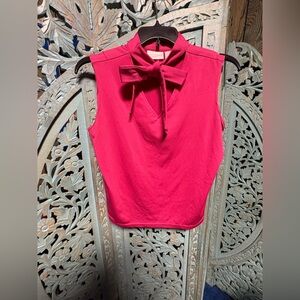 Worthington Fuchsia Bow-Tie Blouse